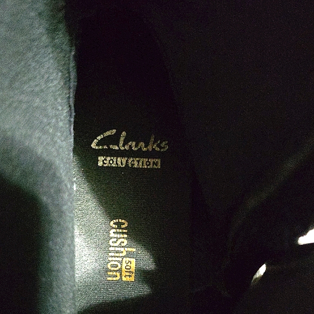 Clarks Black Ankle Boots with Buckle Details - Picture 9 of 9